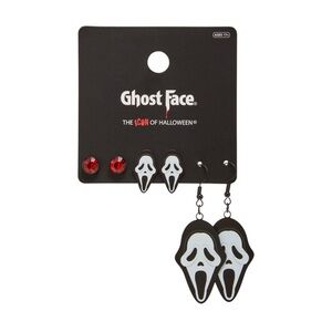 NEW Scream Ghost Face Icon Halloween Earrings Set